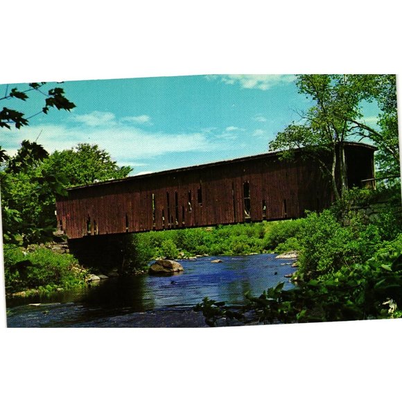 Dover Rochester Covered Bridge Postcard New Hampshire Travel Souvenir Unposted - Picture 1 of 2